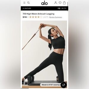 ALO Yoga black sports bra & leggings SMALL
